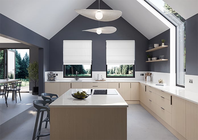 Ascot, Snow White - Motorised Roman Blind - Image 8